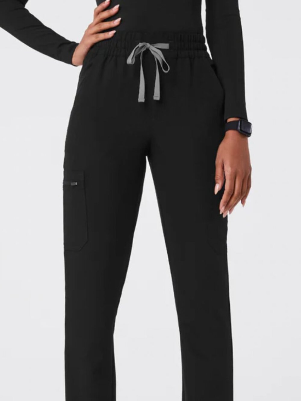 High Waisted Dowa Scrub Pants Black